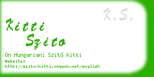 kitti szito business card